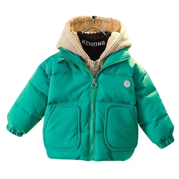Детские парки, пальто, зимние теплые пальто для маленьких мальчиков, модные утепленные куртки с капюшоном для подростков, уличная детская одежда CH159