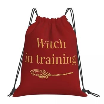 Ведьма в тренировочных рюкзаках Многофункциональные портативные сумки на шнурке Карманная спортивная сумка на шнурке Сумки для книг для мужчин и женщин
