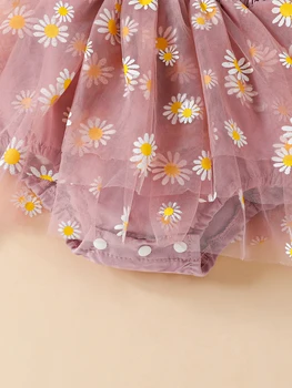 Комбинезон для новорожденных девочек, тюлевое платье-пачка, комплект одежды в стиле пэчворк с цветочной сеткой, повязка на голову, комплект одежды (розовый 0-3 месяца)