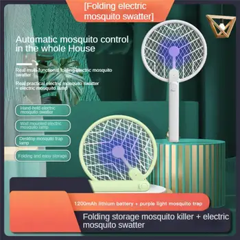 Бытовая складная электрическая мухобойка от комаров, убивающая мухобойку от комаров, USB-интерфейс для зарядки, бытовая электрическая мухобойка 2 в 1