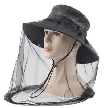 Камуфляжная шляпа-вуаль, защита от пчеловодства, противомоскитная сетка, шляпа для рыбалки на открытом воздухе, солнцезащитная кепка, шляпа из сетки от насекомых, шляпа от пчел
