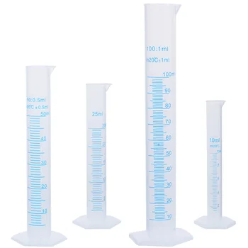 Прозрачный Измерительный пластиковый Градуированный цилиндр Пластиковая Пробирка для пробной жидкости Лабораторный инструмент  /  /  /