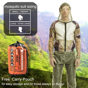 Сетчатый костюм с капюшоном, защищающий от комаров, комплект одежды для рыбалки на открытом воздухе, защищающий от насекомых, Одежда для кемпинга, пеших прогулок, одежда от укусов комаров