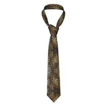 Коричневые, черные и бежевые галстуки с леопардовым принтом, мужские шелковые галстуки в виде животных на заказ для бизнеса