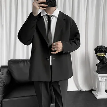 Lin2473-Однотонный костюм, модный тренд, высокий комплект из двух предметов