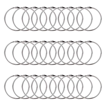 2-Дюймовые 50 упаковок вкладышей, связующие кольца, связующие кольца из никелированной стали, связующие кольца для ключей, металлические кольца