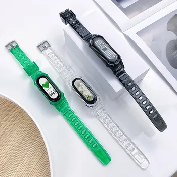Прозрачный браслет для Xiaomi Mi Band 7 6 Спортивные смарт-часы Mi Band7 Сменный браслет Силиконовый ремешок correa Mi band 5 4 3