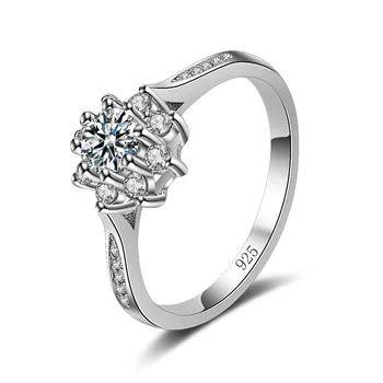 Классическое женское кольцо серебристого цвета, Обручальное кольцо с маркой 925 пробы, модные аксессуары, новогодний подарок, Гламурное кольцо для вечеринки,