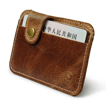 Новый Ретро кожаный Мини-кошелек для кредитных бизнес-карт, удобный Мужской Женский маленький кошелек, визитница, кошелек для наличных, футляр для карт