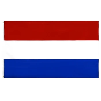 2024 Новый Полиэстер Нидерланды Голландский 3x5ft Открытый Двусторонний Сверхмощный Национальный Флаг Голландии с Нашитыми Полосатыми