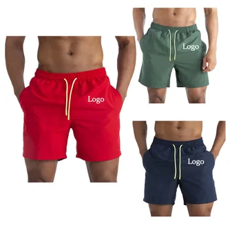 Мужские пляжные брюки Летние короткие однотонные спортивные шорты Waterpoof большого размера с индивидуальным логотипом