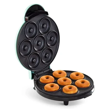 Электрическая машина для приготовления пончиков Автоматический Нагрев яичного торта Машина для выпечки хлеба 700 Вт Кухонный Завтрак Готовит 7 пончиков US Plug