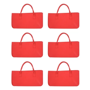 6-кратный войлочный кошелек, войлочная сумка для хранения, повседневная хозяйственная сумка большой емкости - красный