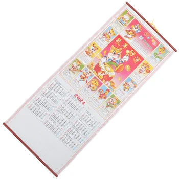 Настенный календарь, висящий в китайском стиле, Новогоднее Украшение из бумаги с Лунным Драконом, Декоративный Подвесной Декор стен