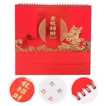 Китайский ежедневный календарь 2024 Год Дракона Китайский календарь Ежемесячный настольный календарь Стоячий календарь Ежедневное расписание