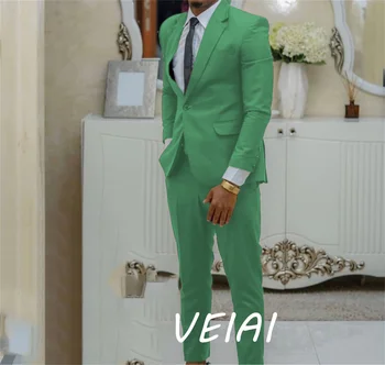 Новые Мужские костюмы Приталенный Смокинг для свадьбы, 2 предмета, Деловой Блейзер для выпускного вечера на одной пуговице, Бордово-зеленый (Блейзер + брюки)