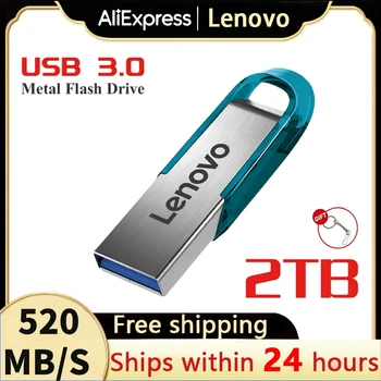Lenovo 2 ТБ USB 3,0 Флэш-накопитель 128 ГБ/256 ГБ/512 ГБ Memory Stick Флешка 1 ТБ USB-Накопитель Флэш-Диск Флешка Для Ноутбука/Настольного ПК/PS5