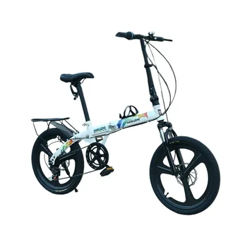 Складной Велосипед с регулируемой Скоростью Вращения для Взрослых, Легкая Рама из Высокоуглеродистой Стали, Передний и Задний Двойной Механический Дисковый Тормоз 20 дюймов
