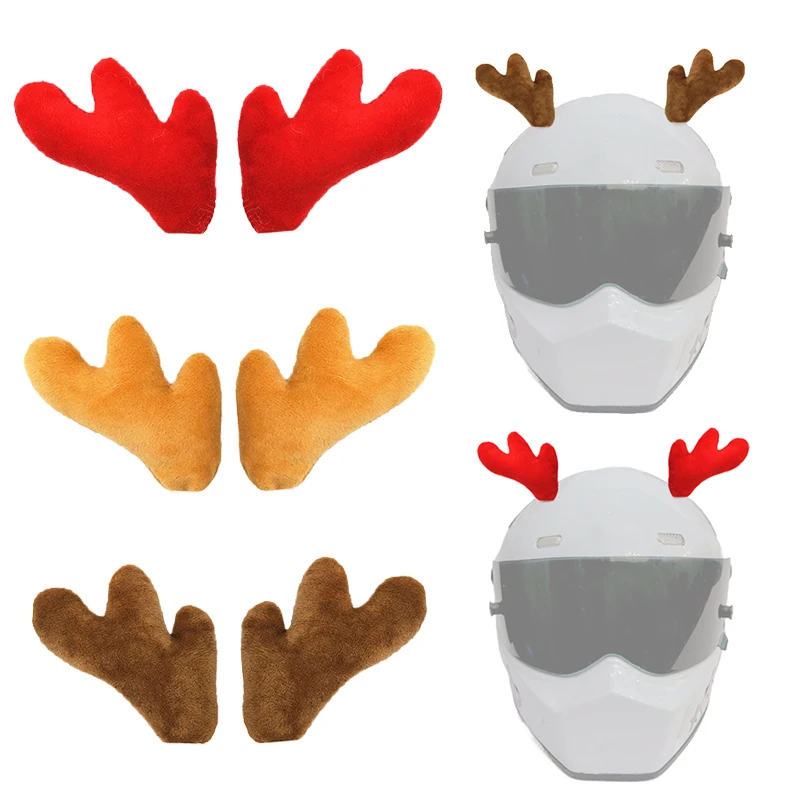 1 Пара Рождественских рогов, декор для шлема, плюшевые оленьи рога, аксессуар для шлема, Велосипед, мотоцикл, гладкие поверхности, рога для шлема Изображение 0