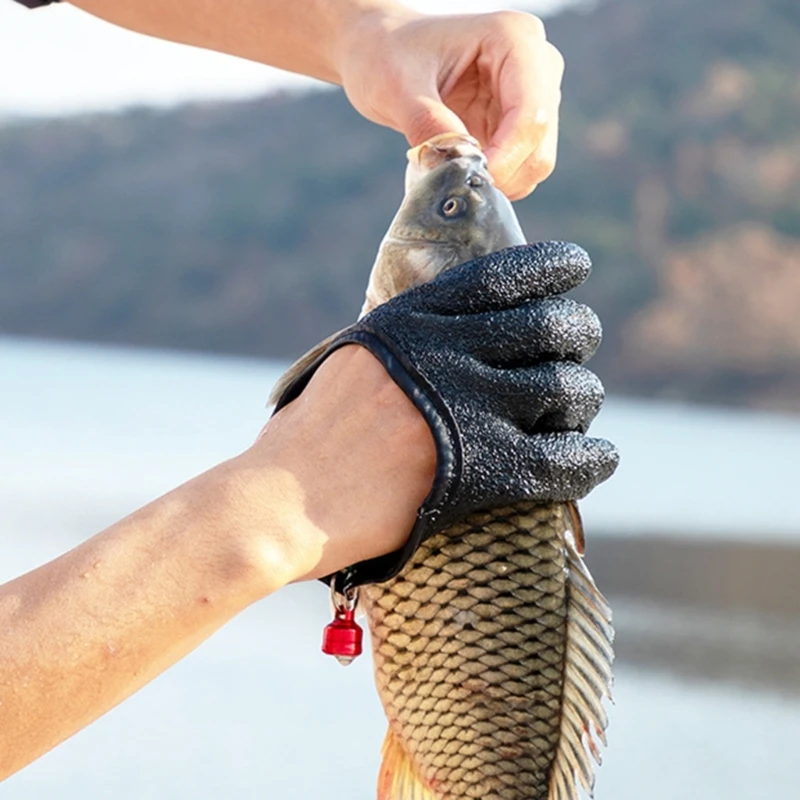 1 пара рыболовных перчаток с магнитным фиксатором, нескользящие рыболовные перчатки для рыбалки, устойчивые к проколам рыболовные перчатки для рыбалки Изображение 5