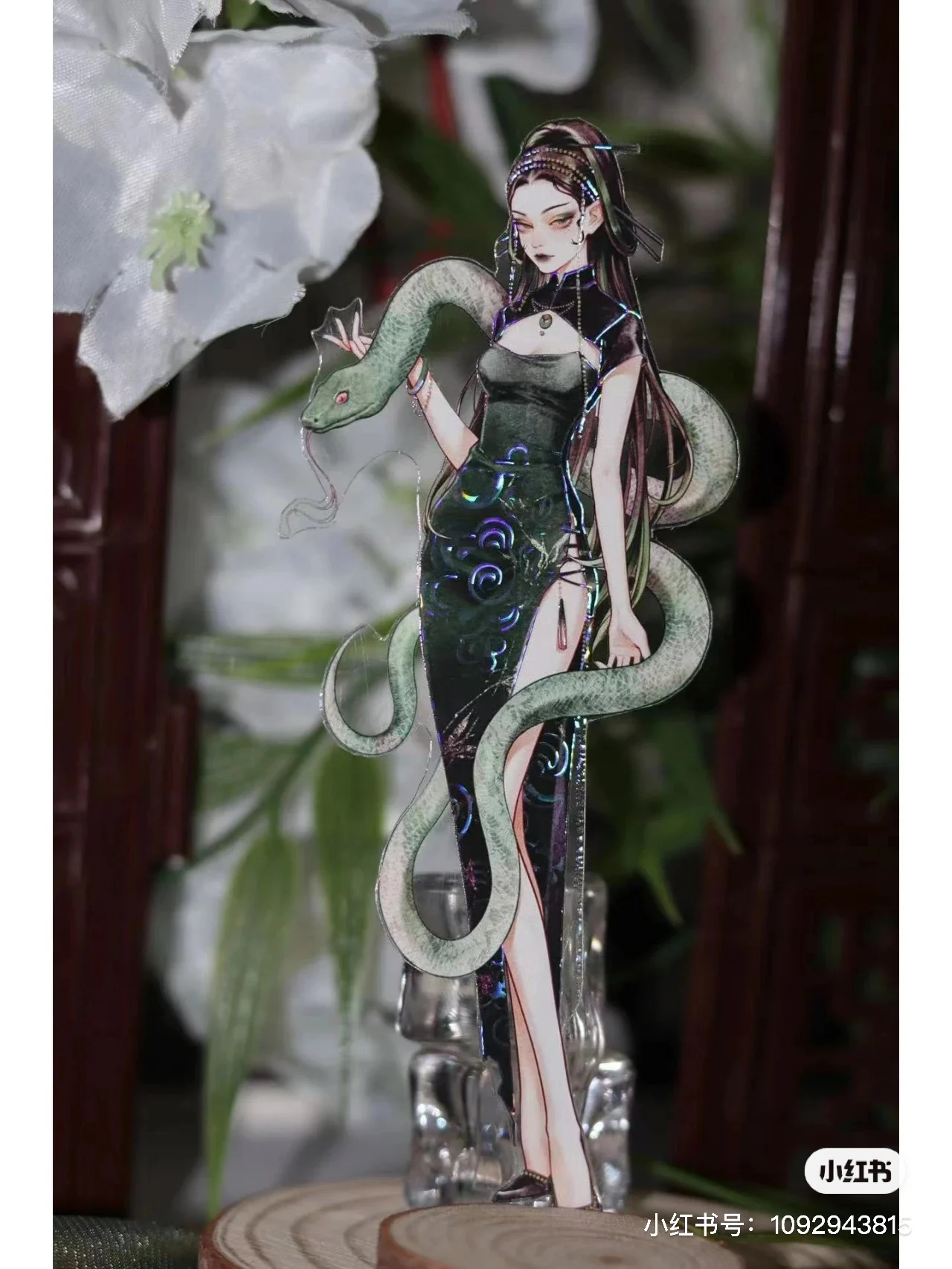 1 Петля китайский древний стиль змея фея девушка раковина блестящая Лента Для домашних Животных Изображение 5