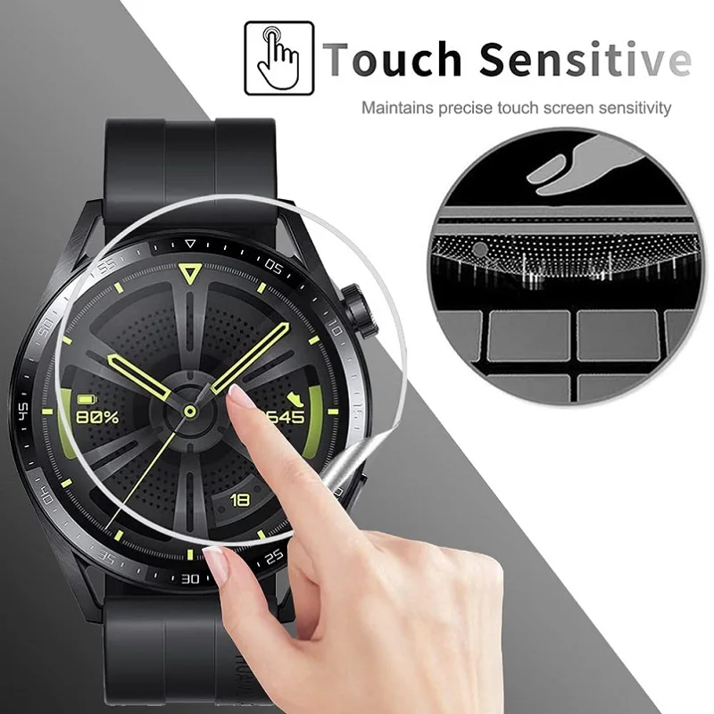 100ШТ TPU Гидрогелевая Мягкая Защитная Пленка для Экрана Huawei Watch GT4 46 мм 41 мм Круглые Смарт-Часы HD Прозрачная Защитная Пленка Изображение 3