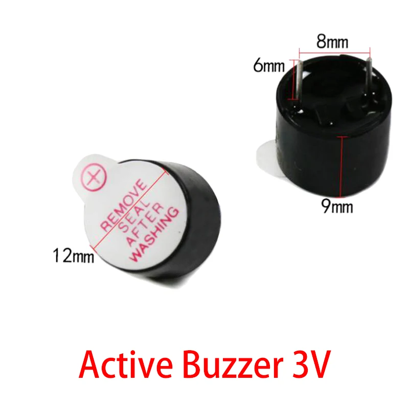 10шт 3 В 5 В 12 В Активный звуковой сигнал Магнитный Длительный непрерывный звуковой сигнал 12*9,5 мм Новый и оригинальный Для Arduino Mini Plug Speaker Изображение 1