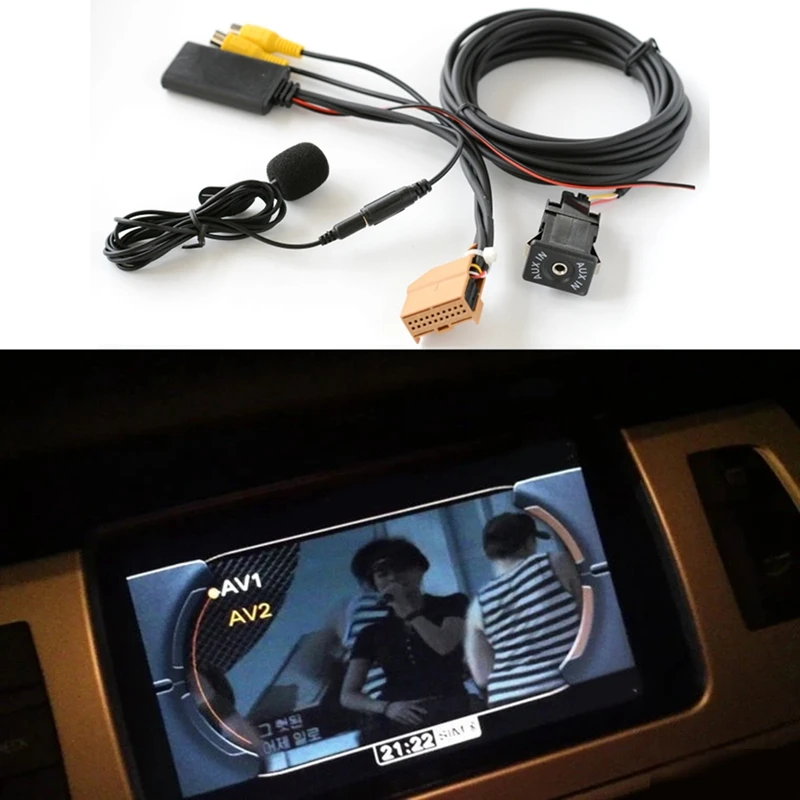 12V MMI 2G Автомобильный Bluetooth AUX кабель-адаптер Музыкальный Аудио микрофон для Q7 A6 A8 2006-2008 J523 Изображение 3