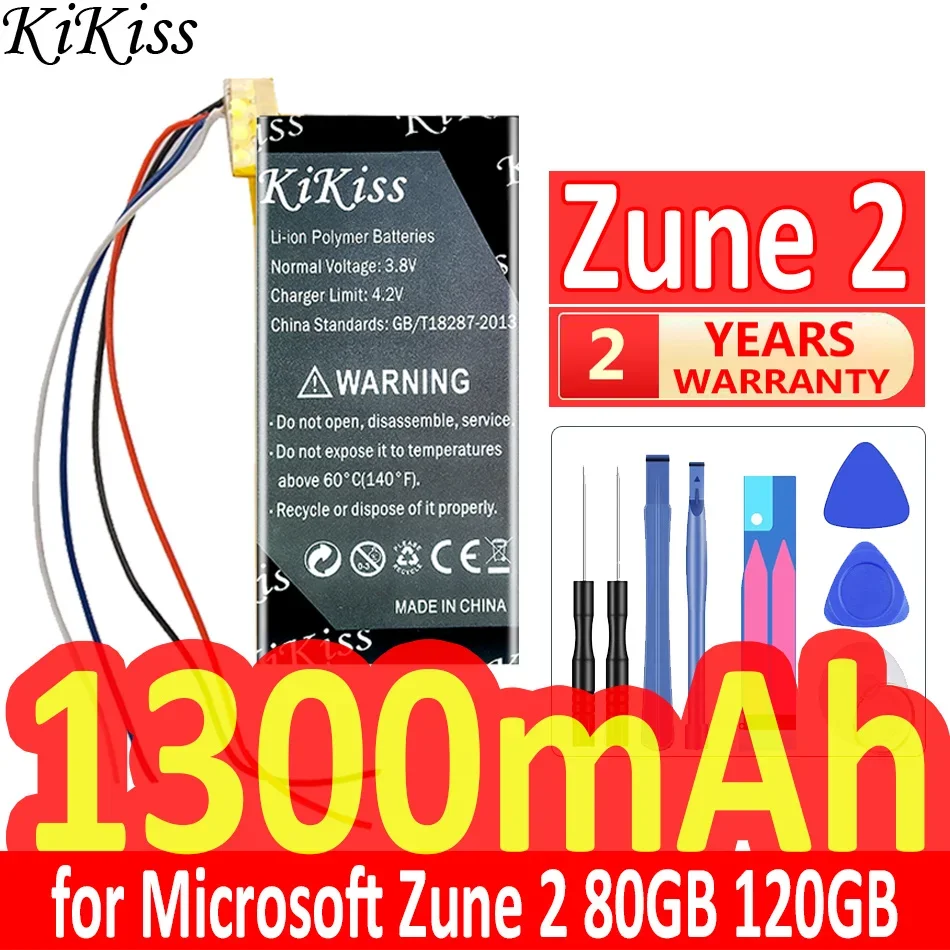 1300 мАч KiKiss Мощный Аккумулятор для Microsoft X814399-001 Zune 2 80 ГБ 120 ГБ 4G 8G Изображение 0