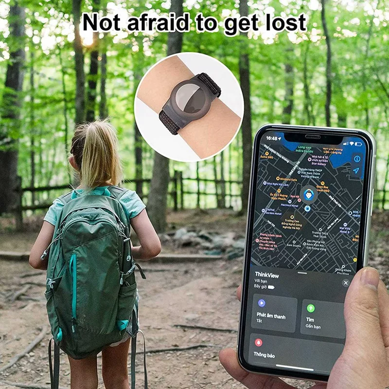 2 детских браслета, совместимых с Apple Airtag, защитный чехол для Airtag, держатель GPS-трекера с нейлоновым браслетом G Изображение 5
