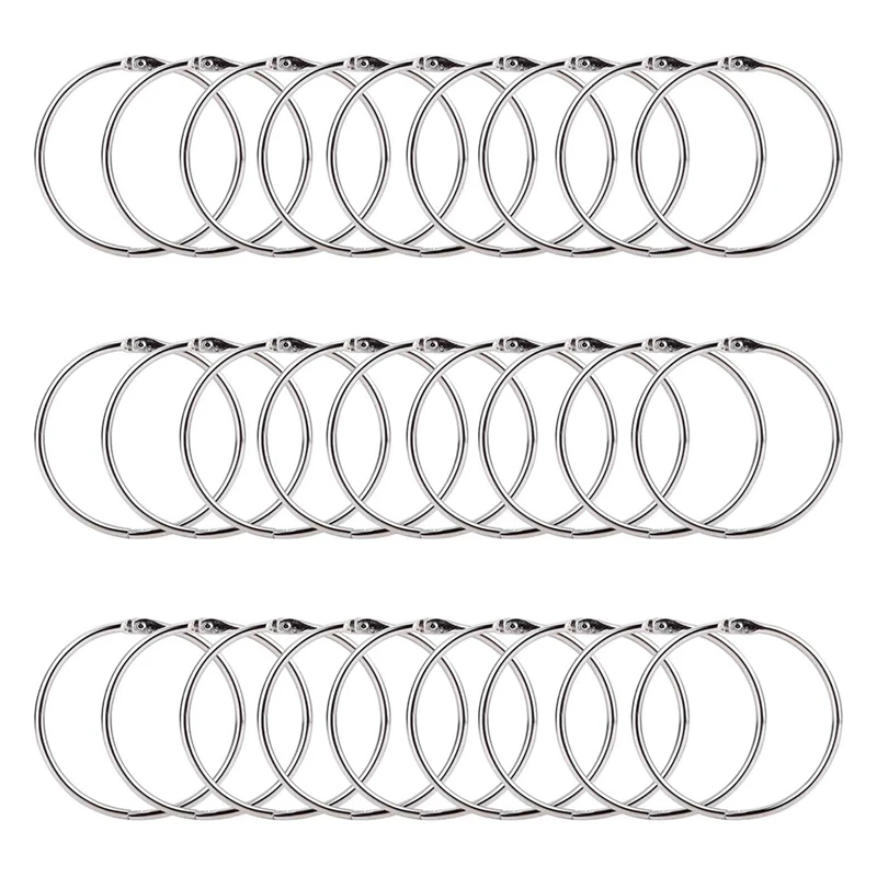 2-Дюймовые 50 упаковок вкладышей, связующие кольца, связующие кольца из никелированной стали, связующие кольца для ключей, металлические кольца Изображение 0