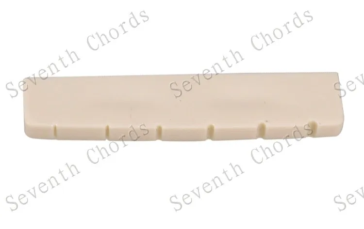 2 шт, длина 44 мм, Серебристо-белые пластиковые 6-струнные гайки с прорезями для акустической гитары -44*6*9.8- 9 мм - JA026A Изображение 1