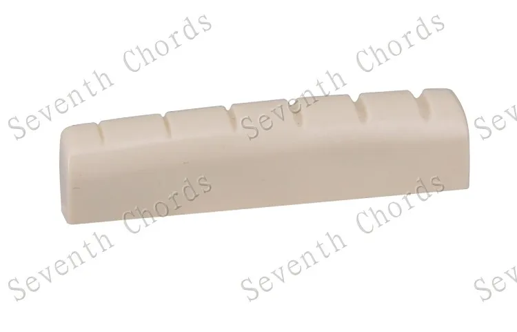 2 шт, длина 44 мм, Серебристо-белые пластиковые 6-струнные гайки с прорезями для акустической гитары -44*6*9.8- 9 мм - JA026A Изображение 2
