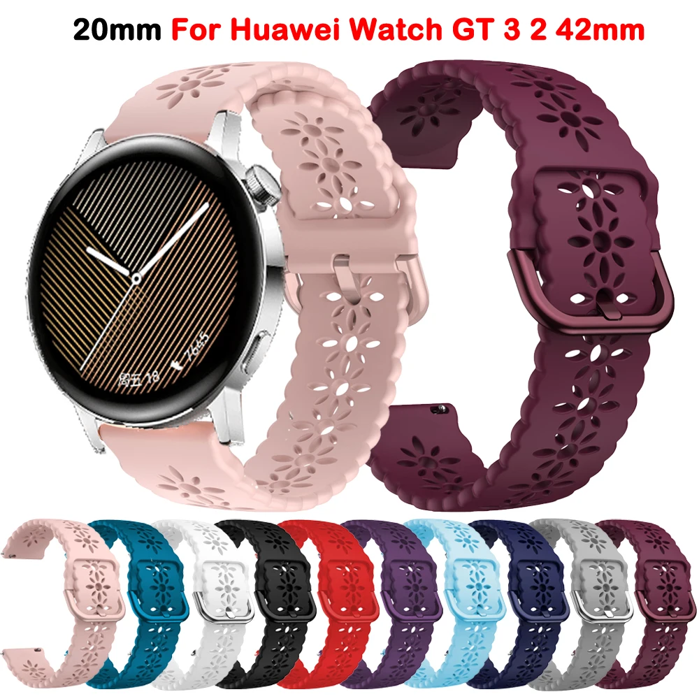 20 мм Сменный Силиконовый Ремешок для Huawei Watch GT 3 2 42 мм Ремешок Для Часов Браслет GT3 Pro 43 мм/GT2/Honor Magic 2 42 мм Запястье Correa Изображение 0