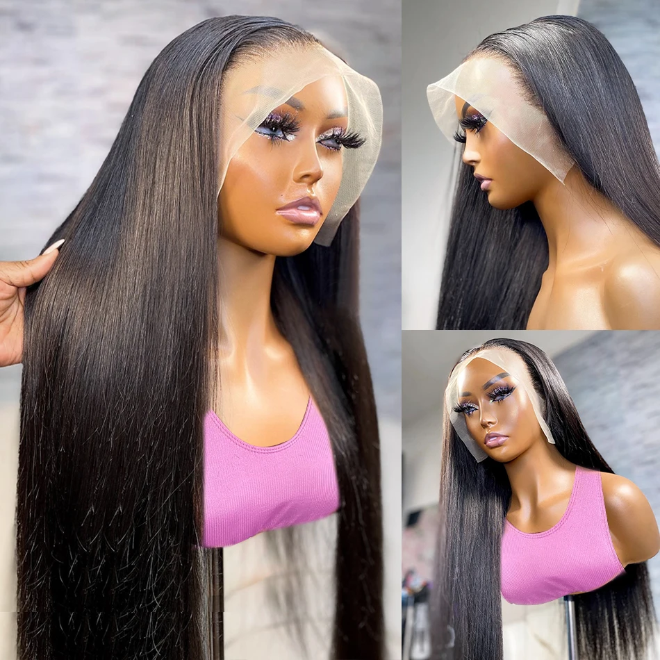 36 дюймов 250% парик с кружевом спереди Бразильский парик из прямых человеческих волос HD Прозрачный парик с кружевом 13X4 для женщин Изображение 1
