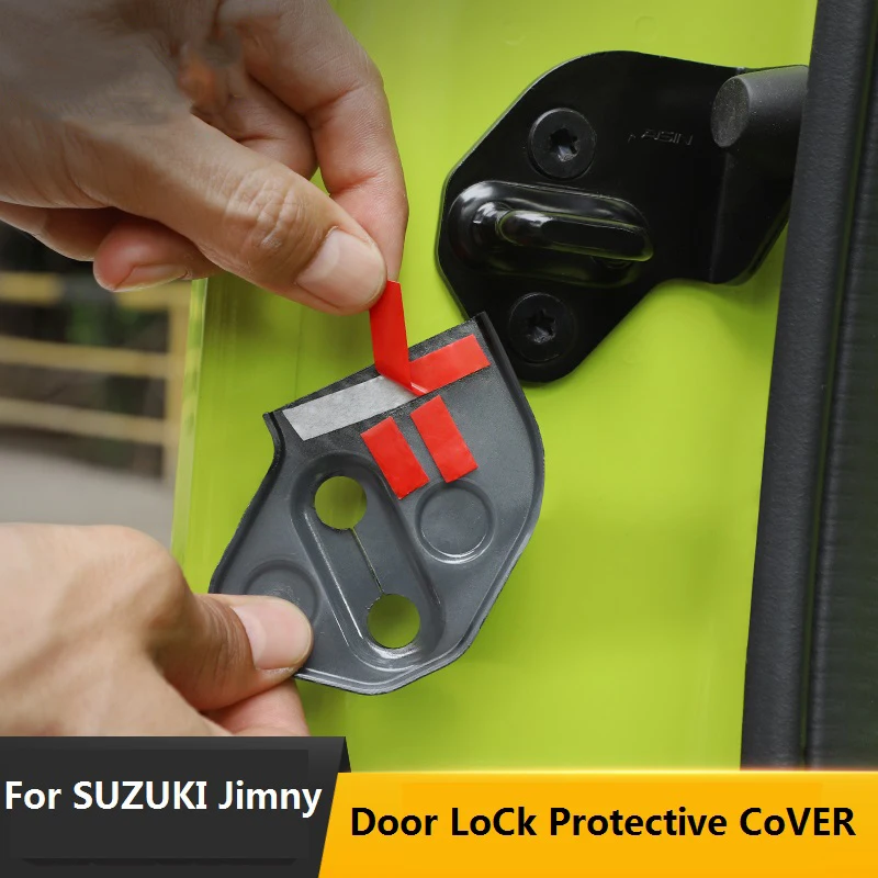 3шт Для Suzuki Jimny 2019 2020 Дверной замок автомобиля Защитное Украшение Отделка Крышки Наклейка Аксессуары Изображение 4