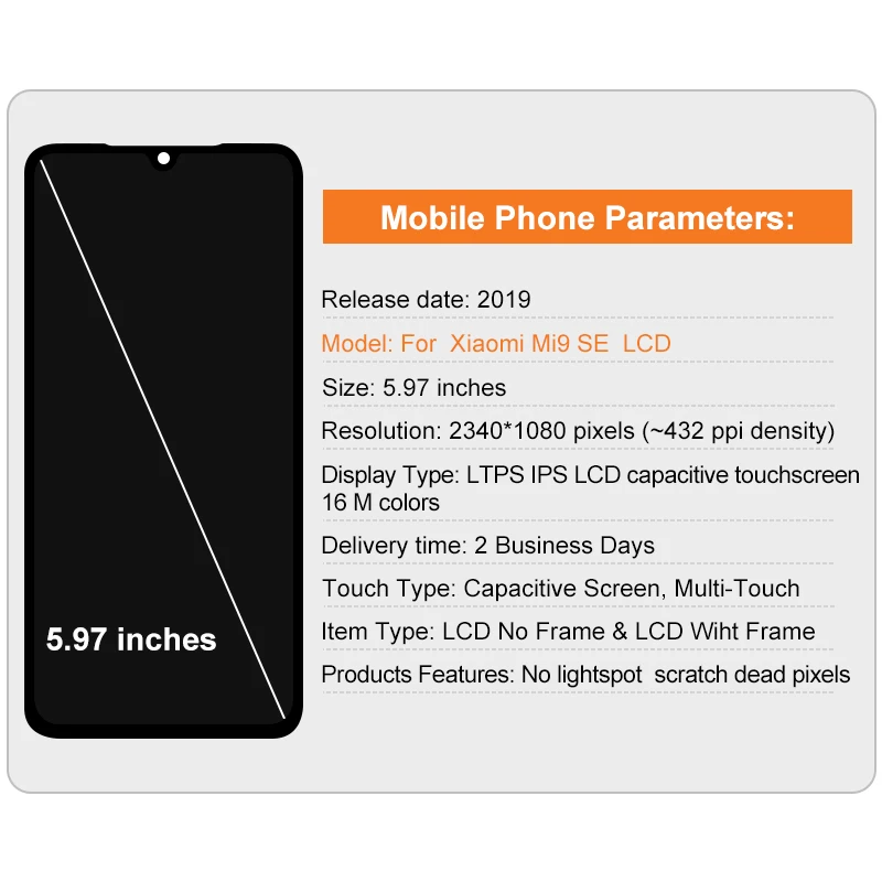 5,97“Оригинал Для Xiaomi Mi 9 SE ЖК-дисплей С Сенсорным Экраном Дигитайзер В Сборе Для XIAOMI 9SE Запасные Части Для Экрана Лучшие Дешевые Изображение 1