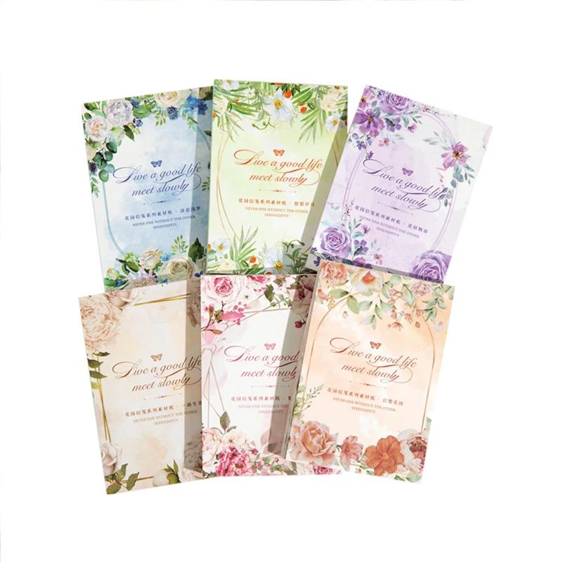 50 листов Серия садовых фирменных бланков Винтажный цветочный декор Материал Бумага Креативный журнал 