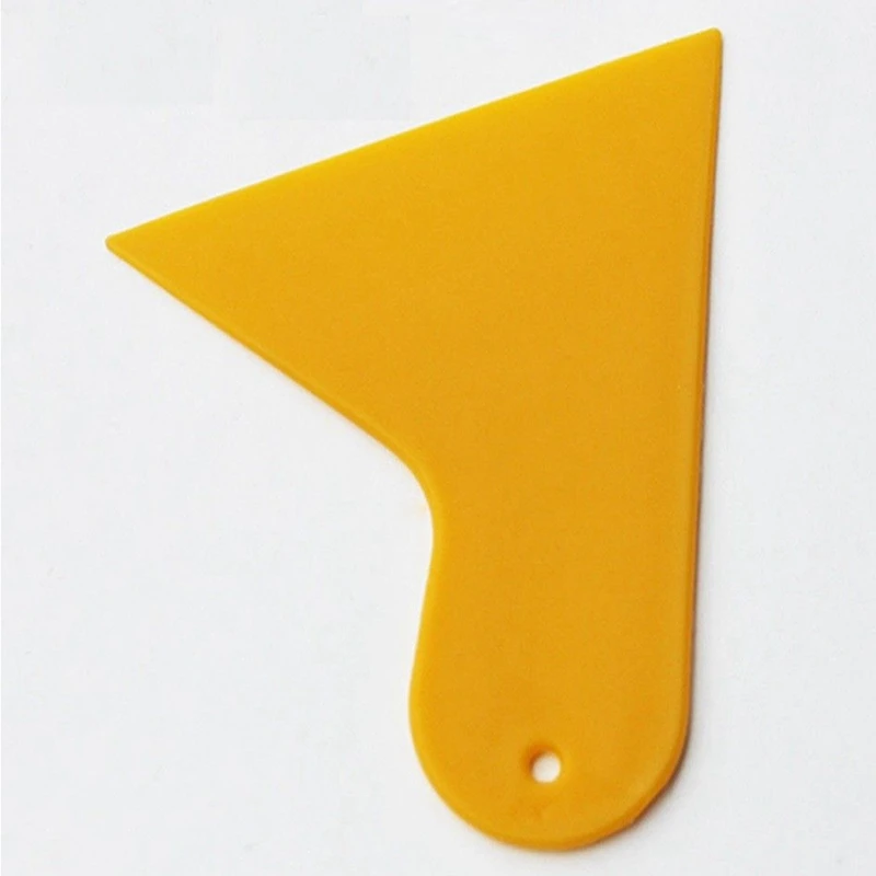 5X Пластиковая Желтая Авто Наклейка На Окно Автомобиля Пленка Скребок Ракель Инструмент Для чистки 10,5X9,5 см Изображение 1