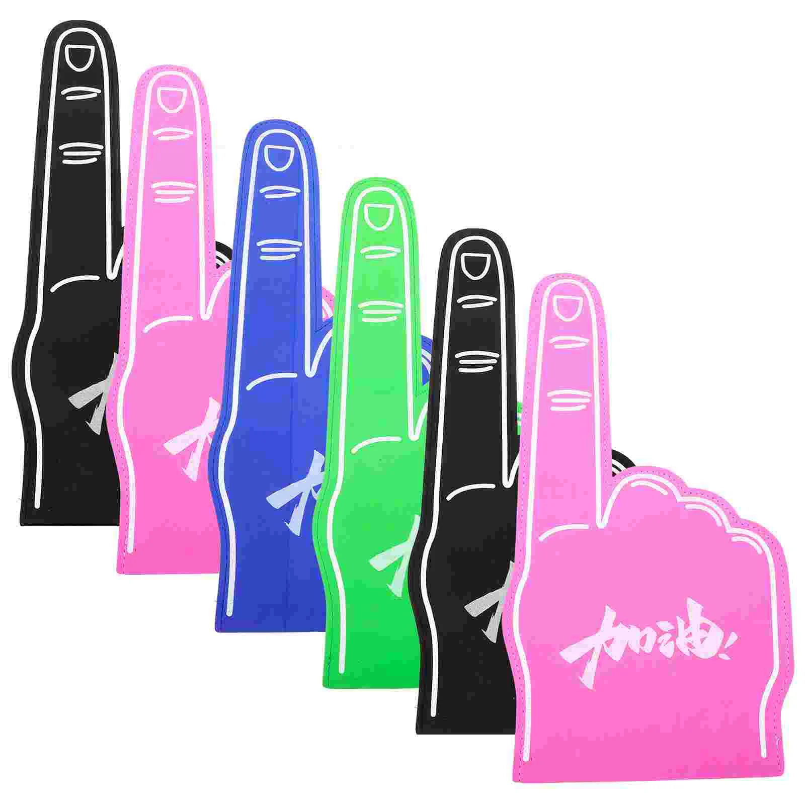 6шт пальцев для рук на все случаи жизни Помпон для черлидинга для спорта Захватывающие цвета Легкая атлетика Местные мероприятия Игры Изображение 0