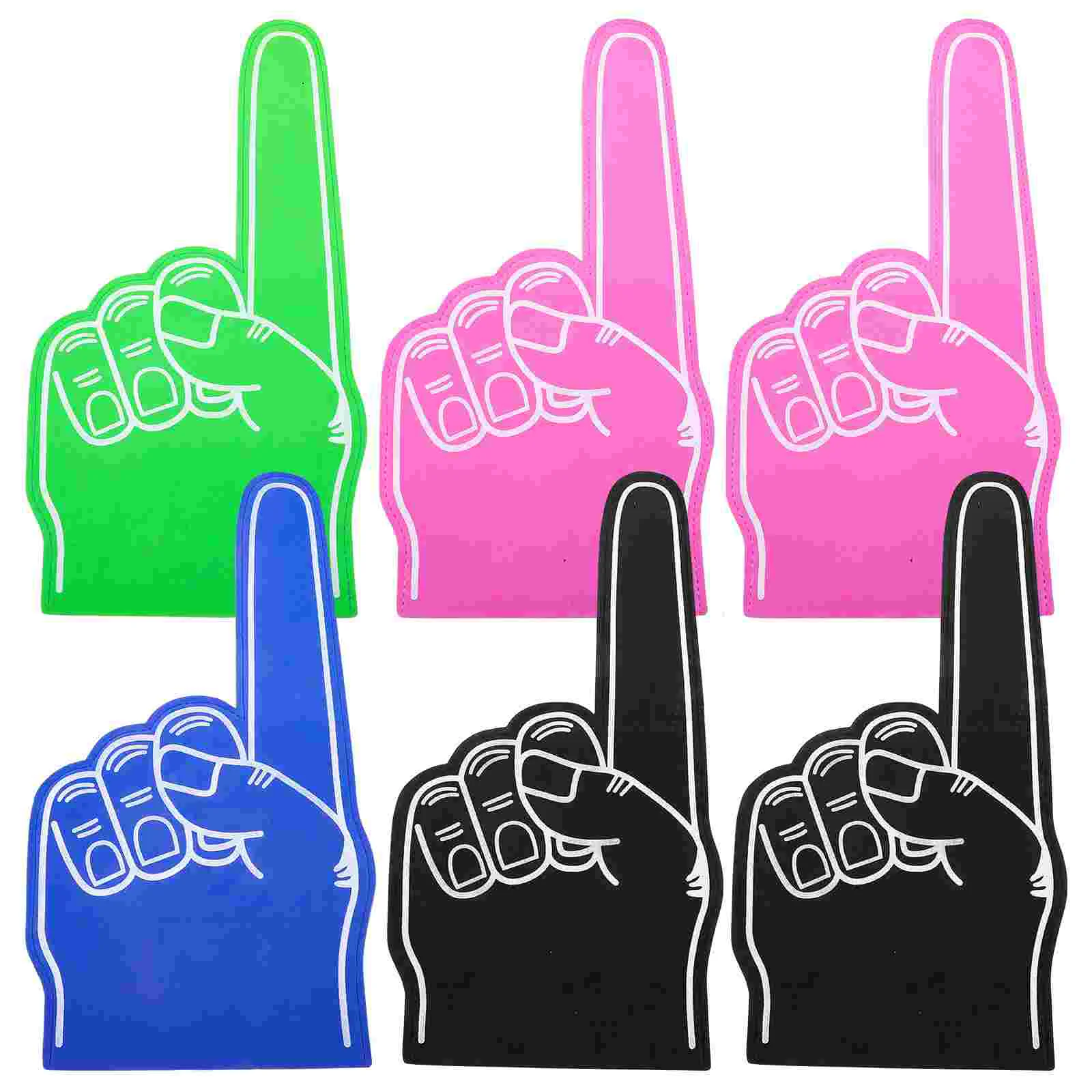 6шт пальцев для рук на все случаи жизни Помпон для черлидинга для спорта Захватывающие цвета Легкая атлетика Местные мероприятия Игры Изображение 1