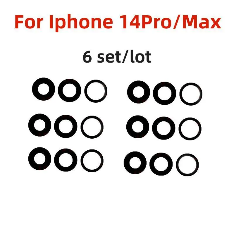 6шт Стекло Объектива Задней Камеры Заднего вида для iPhone 14 13 Pro Max 12 11 ProMax Mini XR XS XsMax X 7 8 Plus 6 6s SE с Клеевой Наклейкой Изображение 0