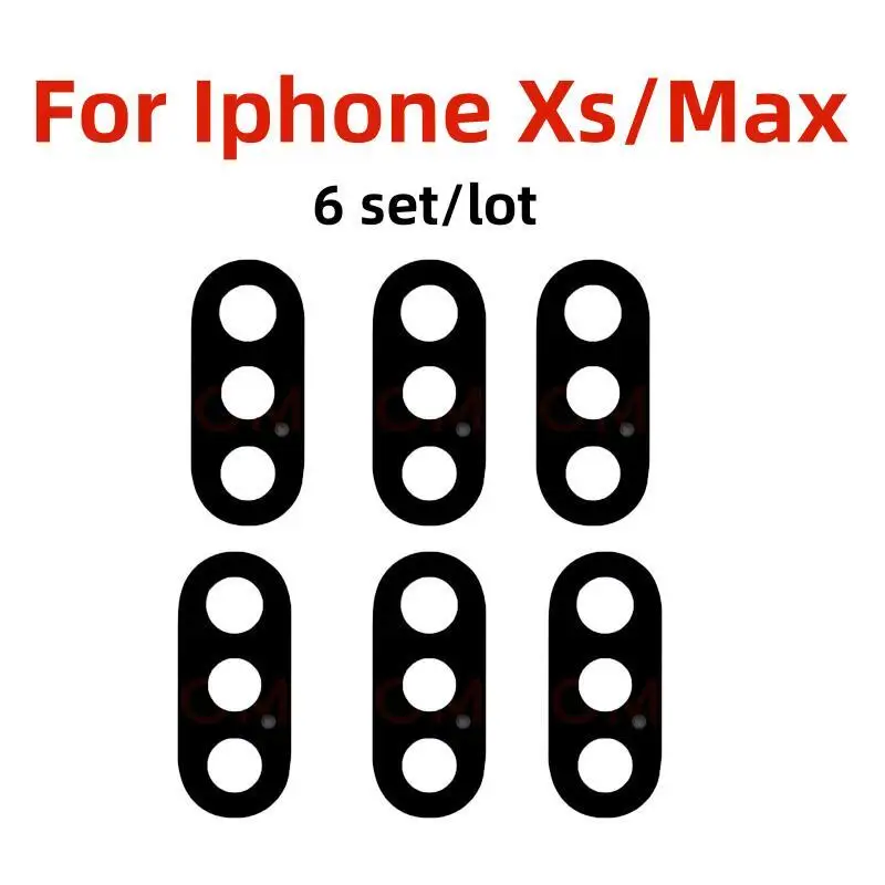 6шт Стекло Объектива Задней Камеры Заднего вида для iPhone 14 13 Pro Max 12 11 ProMax Mini XR XS XsMax X 7 8 Plus 6 6s SE с Клеевой Наклейкой Изображение 3