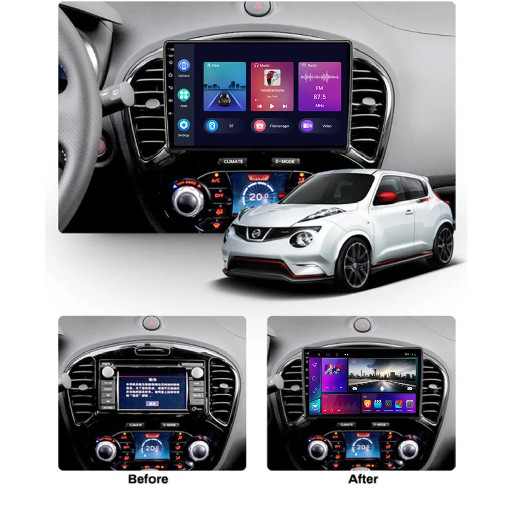 8G 128G GPS Стерео Для Nissan Juke ESQ YF15 2010-2014 Android 10 Мультимедийная Система Рекордер Беспроводной CarPlay Auto No 2din HU DVD Изображение 1