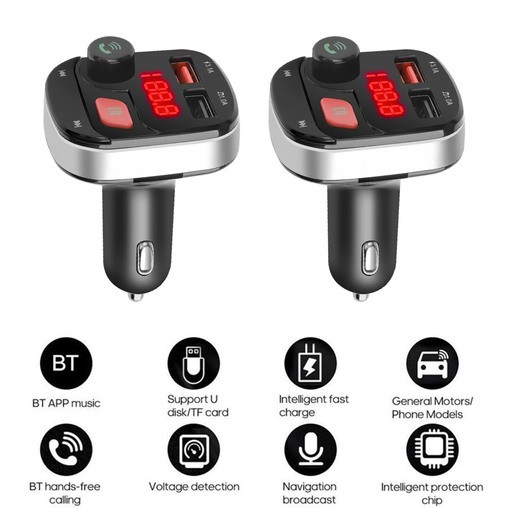 Bluetooth Стерео Зарядное Устройство 5.0 Bluetooth Беспроводной FM-передатчик Автомобильный MP3-Плеер Эффект Звукового Диска U Автомобильный Музыкальный Эквалайзер Car Lossless E0Q4 Изображение 1