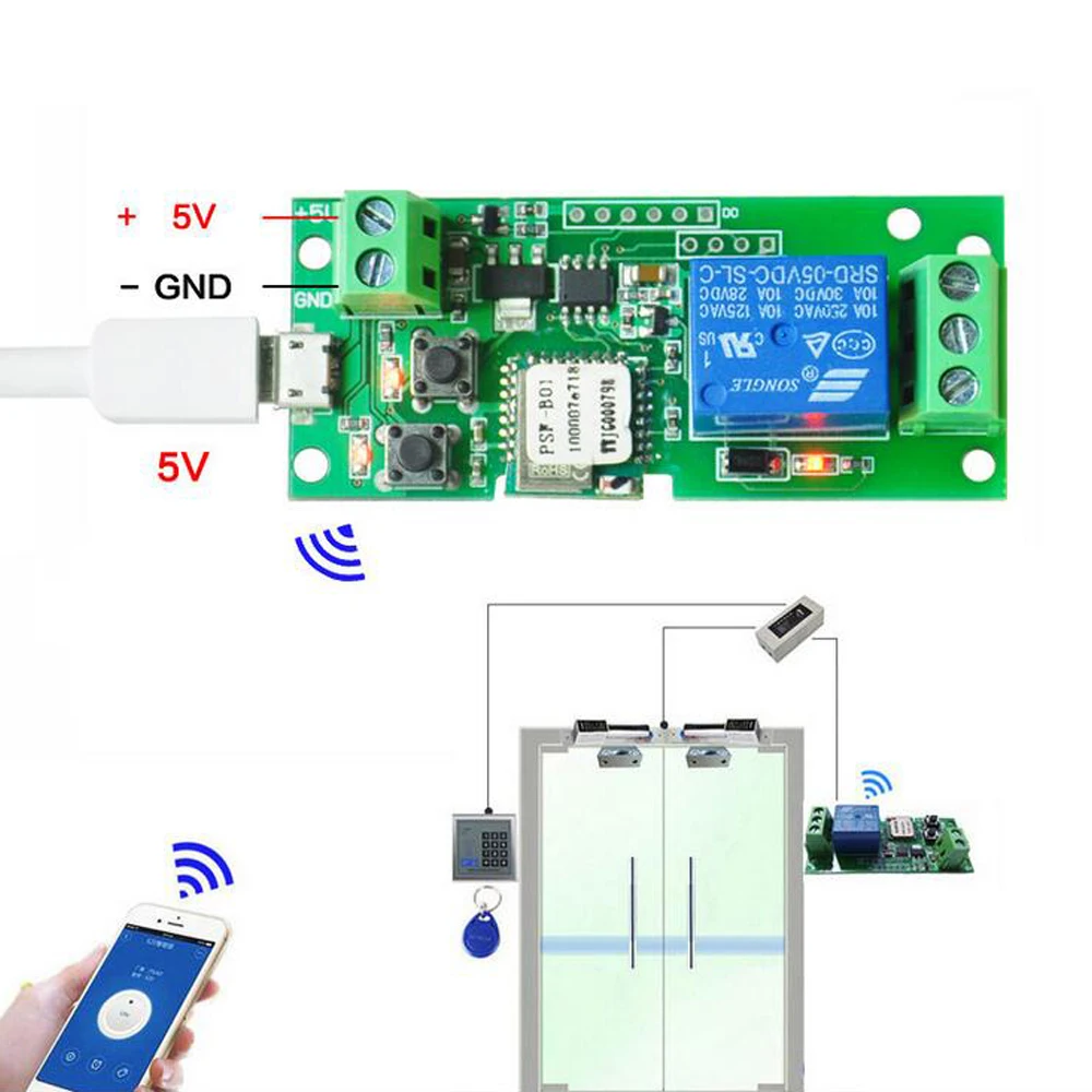 DC 5v 12V Умный дом для пробежек/самоблокирующийся Wifi Беспроводной пульт дистанционного управления Модуль таймера для IOS/Android Изображение 5
