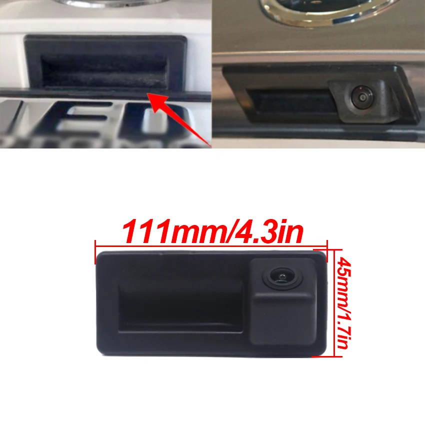 HD CCD Водонепроницаемая Высококачественная Камера заднего Вида Для Audi A3 S3 Q7 A4L 2017 ~ 2019 2020 2021 Ручка Багажника Камера резервного копирования Изображение 1