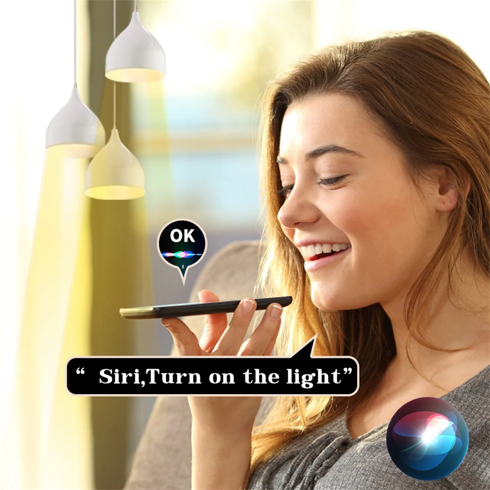Homekit Wifi Smart Bulb Timer Светодиодная Энергосберегающая Лампа E27 RGB + CW + WW Smart Light 85-265 В Лампы с Голосовым Управлением Siri Изображение 2