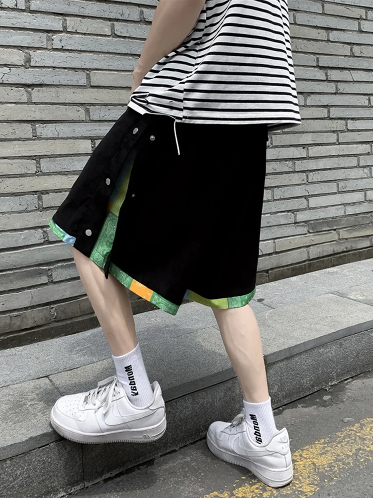 HOUZHOU Мужские Шорты для Мужчин Баскетбольные Короткие Homme Paisley Летняя Черная Одежда для Мужчин Японская Уличная Одежда в стиле Хип-Хоп Harajuku Изображение 4
