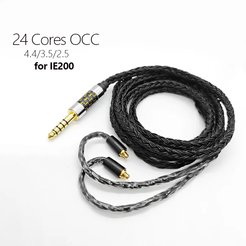 IE200 IE600 IE300 IE900 mmcx кабель микрофонный балансный кабель 4,4 мм 2,5 мм OCC Посеребренное Обновление для наушников Sennheiser 24 core Изображение 0